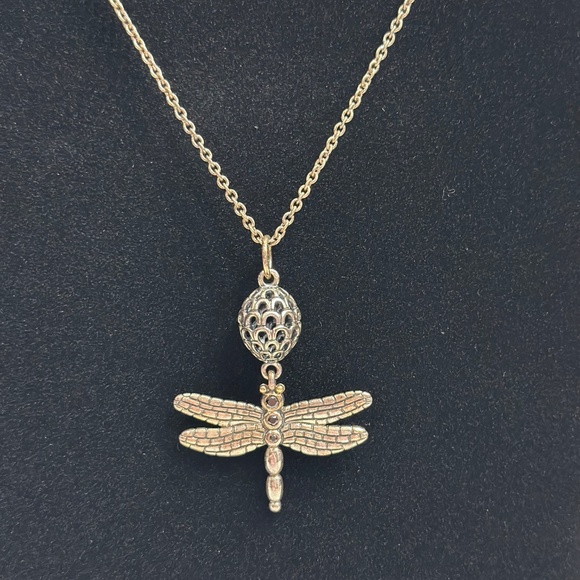 Rare and Retired Pandora Dragonfly Necklace Pendant - Picture 2 of 7